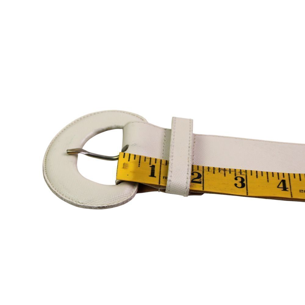 The Leather Snop IVORY REAL LEATHER 2"Wd STITCHED CASUAL WOMEN'S BELT Sz M (F68 - Picture 10 of 13